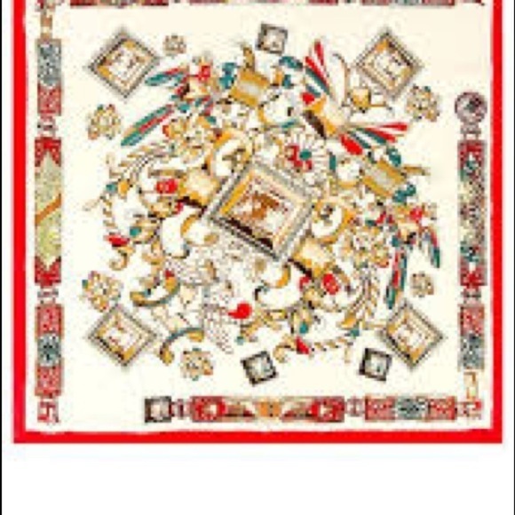 NWT Petit moments red scarf red, blue gold - Picture 5 of 7